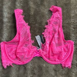 VICTORIAS SECRET Very Sexy Unlined Plunge Hot Pink Sz 32D